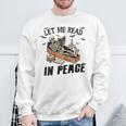 Let Me Read In Peace Halloween Reading Book Lover Sweatshirt Gifts for Old Men