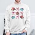 Librarian Library Books Girl Coquette Bow Pink Mom Sweatshirt Gifts for Old Men