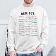 Library Due Date Stamp Card Librarian Book Reading Vintage Sweatshirt Gifts for Old Men
