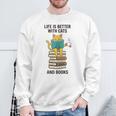 Life Is Better With Cats And Books Cat Sweatshirt Gifts for Old Men Life Is Better With Cats And Books Cat Sweatshirt Gifts for Old Men