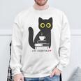 Life Essentials Witty Grungy Noisy Book Tea And Cat Sweatshirt Gifts for Old Men Life Essentials Witty Grungy Noisy Book Tea And Cat Sweatshirt Gifts for Old Men