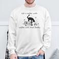 Life With Good Literature Coffee Cats And Books Sweatshirt Gifts for Old Men Life With Good Literature Coffee Cats And Books Sweatshirt Gifts for Old Men
