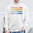 Literacy And Justice For All Reading Book Club Librarian Premium Tri-Blend Sweatshirt Gifts for Old Men