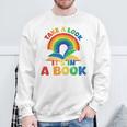 Take a Look It's In a Book Rainbow Reading Sweatshirt Gifts for Old Men