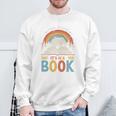 Take A Look It's In A Book Retro Reading Advocate Distressed Sweatshirt Gifts for Old Men
