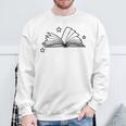 Magic Book With Stars Line Art Sweatshirt Gifts for Old Men