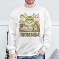 Matcha Drinking Maine Coon Cat Reading Books Aesthetic Sweatshirt Gifts for Old Men