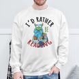 Monster Love Reading Animal Book Lover I'd Rather Be Reading Raglan Baseball Tee Sweatshirt Gifts for Old Men