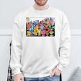 Mr Men Little Miss Retro Colourful Comic Book Scene Sweatshirt Gifts for Old Men