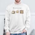 My Needs Are Simple Coffee Paw And Books Vintage Sweatshirt Gifts for Old Men