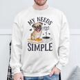 My Needs Are Simple Pug Dog Book Coffee Lover Sweatshirt Gifts for Old Men My Needs Are Simple Pug Dog Book Coffee Lover Sweatshirt Gifts for Old Men