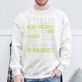 Nerd Bibliophile Book Reading Lover Bookworm Reading Sweatshirt Gifts for Old Men
