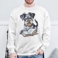 Nerdy Schnauzer Dog Book Lover Glasses Cute Pet For Men Women Kids Sweatshirt Gifts for Old Men