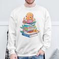 Octopus Reading Bookworm Book Reading Octopus Lover Sweatshirt Gifts for Old Men