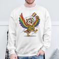 Owl With Pride Flag Book Lover Rainbow Library Sweatshirt Gifts for Old Men