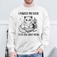 You Pawsed Here Cat Books Coffee I Paused My Book To Be Here Sweatshirt Gifts for Old Men