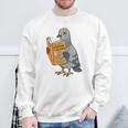 Pigeon Reading Book Bird Joke Humor Premium Tri-Blend Sweatshirt Gifts for Old Men