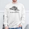 The Plot Thickens Raccoon Reading Book Bookish Sweatshirt Gifts for Old Men