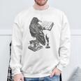 Raven Crow Reading a Magic Book Wizard Animal Bird Reader Sweatshirt Gifts for Old Men