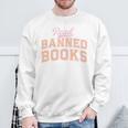 Read Banned Books Retro Varsity Aesthetic Reading Sweatshirt Gifts for Old Men