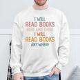 I Read Books Anywhere I Love Heart Books Bookworm Sweatshirt Gifts for Old Men