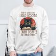i Read Books And i Know Things Cat Reading Coffee Sweatshirt Gifts for Old Men