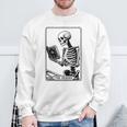 The Reader Tarot Card Skeleton Reading Book Books Sweatshirt Gifts for Old Men