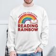 Reading Book Rainbow Literacy Learning Premium Tri-Blend Sweatshirt Gifts for Old Men
