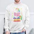 Reading Unicorn Cute Book Lover Bookworm Women Girls Sweatshirt Gifts for Old Men