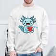 Readsolotl Amphibian Read Book Herpetologist Cute Axolotl Sweatshirt Gifts for Old Men