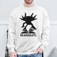 Readsolotl Axolotls Funny Kids Reading Fish Books Kawaii Sweatshirt Gifts for Old Men