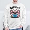 Readsolotl Pink Kawaii Axolotl Book Lover Reading Sweatshirt Gifts for Old Men