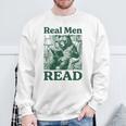 Real Men Read Cute Bear Tea Book Lover Men Boys Reading Premium Tri-Blend Sweatshirt Gifts for Old Men