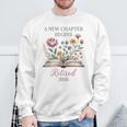 Retired 2026 Teacher Women A New Chapter Begins Floral Book Sweatshirt Gifts for Old Men