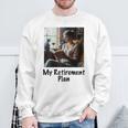 My Retirement Plan Cat Lover Wine Drinker Book Reader Sweatshirt Gifts for Old Men