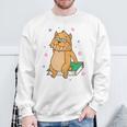 Sabre-Toothed Tiger Loves Books Wildcat Sweatshirt Gifts for Old Men