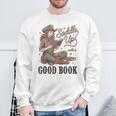 Saddle Up With A Good Book Western Reading Sweatshirt Gifts for Old Men