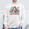 San Francisco Cat Golden Gate Bridge Book Lover Premium Tri-Blend Sweatshirt Gifts for Old Men