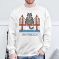 San Francisco Cat Golden Gate Bridge Book Lover Sweatshirt Gifts for Old Men
