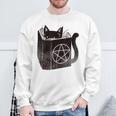 SataniCat Pentagram Cat Satan Demon Necronomicon Book Lover Sweatshirt Gifts for Old Men