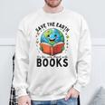 Save Earth It's Only Planet With Books Reader Earth Day Raglan Baseball Tee Sweatshirt Gifts for Old Men Save Earth It's Only Planet With Books Reader Earth Day Raglan Baseball Tee Sweatshirt Gifts for Old Men