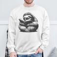 Sleepy Sloth Reading Book Cute Vintage Animal Graphic Sweatshirt Gifts for Old Men Sleepy Sloth Reading Book Cute Vintage Animal Graphic Sweatshirt Gifts for Old Men