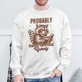 Smut Book Reader Racoon Probably Reading Something Unholy Sweatshirt Gifts for Old Men