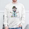 Snowman Book Stack Librarian Book Lover Christmas Sweatshirt Gifts for Old Men