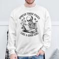 Spread Those Pages Like A Good Girl Skeleton Floral Book Sweatshirt Gifts for Old Men Spread Those Pages Like A Good Girl Skeleton Floral Book Sweatshirt Gifts for Old Men