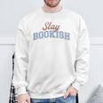 Stay Bookish Retro Varsity Librarian Book Reader Sweatshirt Gifts for Old Men