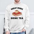 Tea Great Minds Drink Tea Apple Teacups Books Sweatshirt Gifts for Old Men