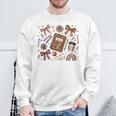Teacher Coquette Bow Book First Day Of School Back To School Sweatshirt Gifts for Old Men