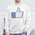 Thumbs Up Like Face Book Icon Sweatshirt Gifts for Old Men