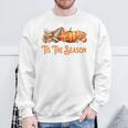 Tis The Season Fall Reading Books Football Pumpkin Apple Pie Sweatshirt Gifts for Old Men